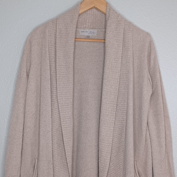 Barefoot Dreams Sz S Neutral Oatmeal Open Front Cardigan - Picture 3 of 13